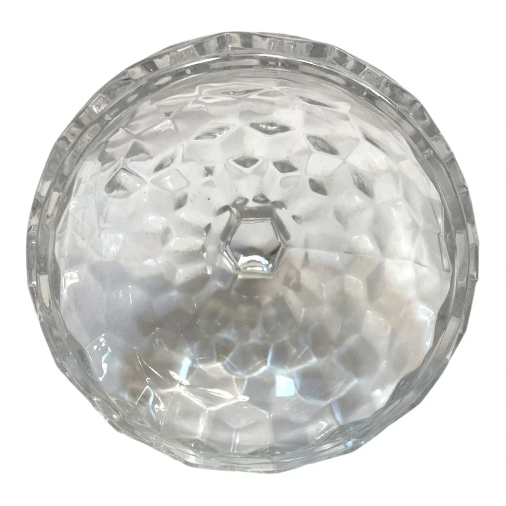 Vintage Clear Glass Candy Jar w/ Lid Pedestal Compote 7.25” Tall